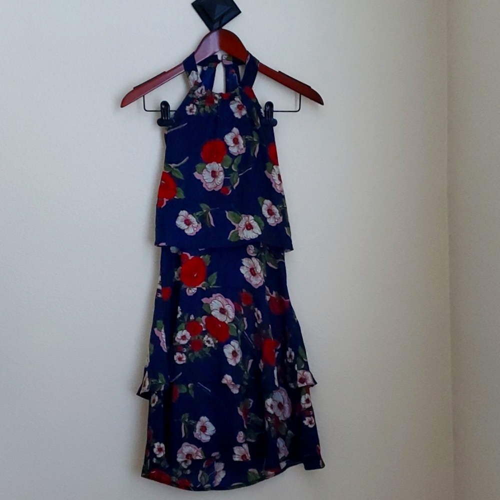 StyleDome Floral Ruffle Dress